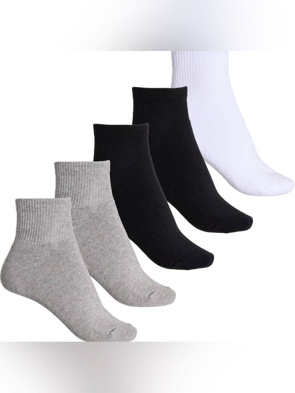 FC Conscious Full Cushioned Organic Cotton Blend Quarter Crew Socks 5pk